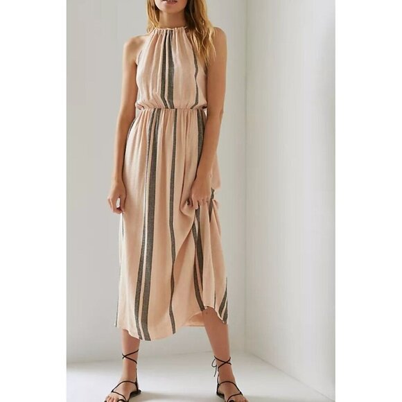 cloth & stone Dresses & Skirts - New Anthropologie Cloth & Stone sz S Halter Maxi Dress Linen blend